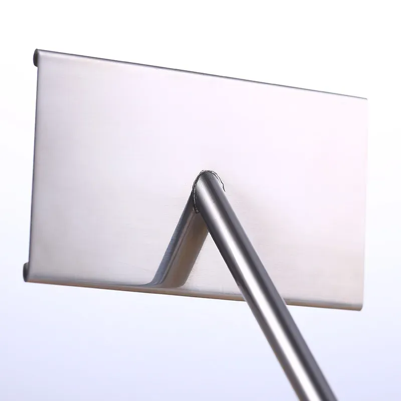 Stainless Steel Sign Holder Stand Ticket Metal Frame Tabletop Place Card Food Menu Jewelry Clothes Price Tag Label Display Rack LX4924