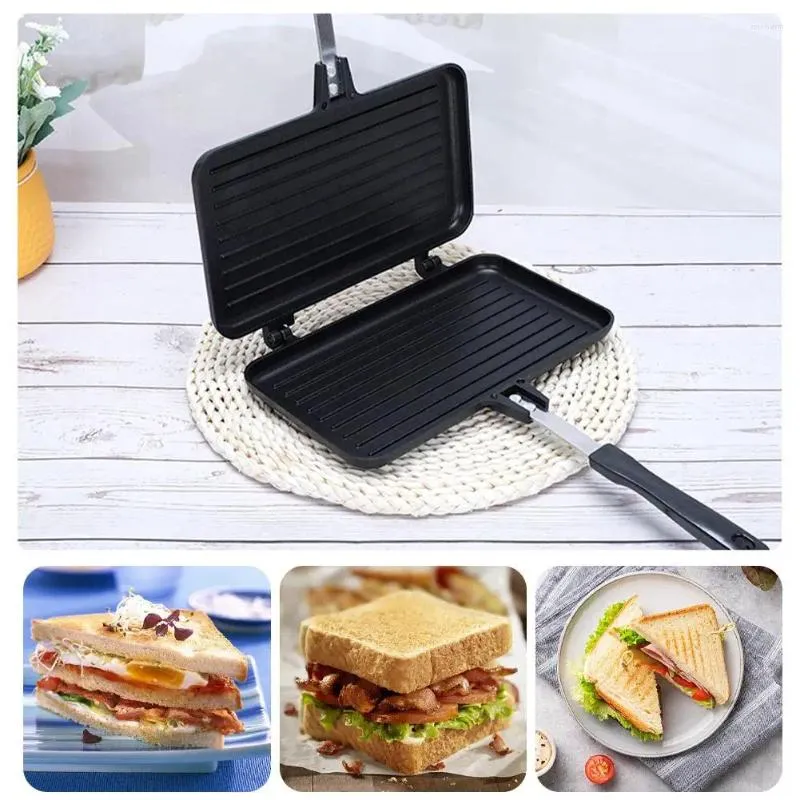 Pans Sandwich Pan Bread Double-sided Frying Split Can Non-stick Kitchen Be Wholesale Pocke Q8X5