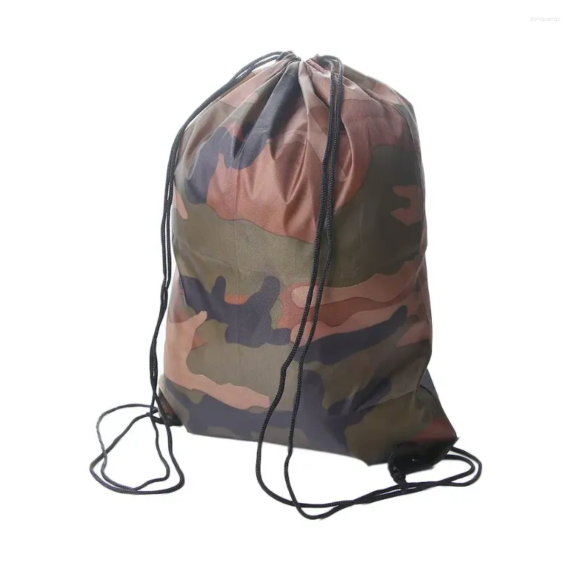 Outdoor Bags Lightweight Thicken Shoes Clothes Storage Riding Travel Backpack Portable Sports Bag Oxford Camouflage Drawstring