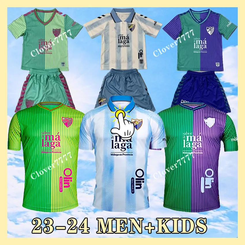 23 24 CF Malaga maglie da calcio 2023 2024 casa JUANPI Luis Munoz Febas ADRIAN Maglia da calcio Burgos Casas Juankar camiseta de fUtbol Juande Febas Uniformi uomo bambini kit