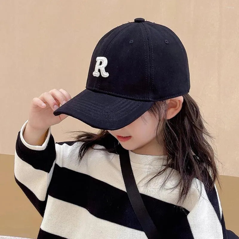 Cappellini per bambini Cappelli per bambini Lettera R di alta qualità Cappellino parasole regolabile per bambini Protezione solare per ragazze per ragazzi Moda semplice Baseball per bambini