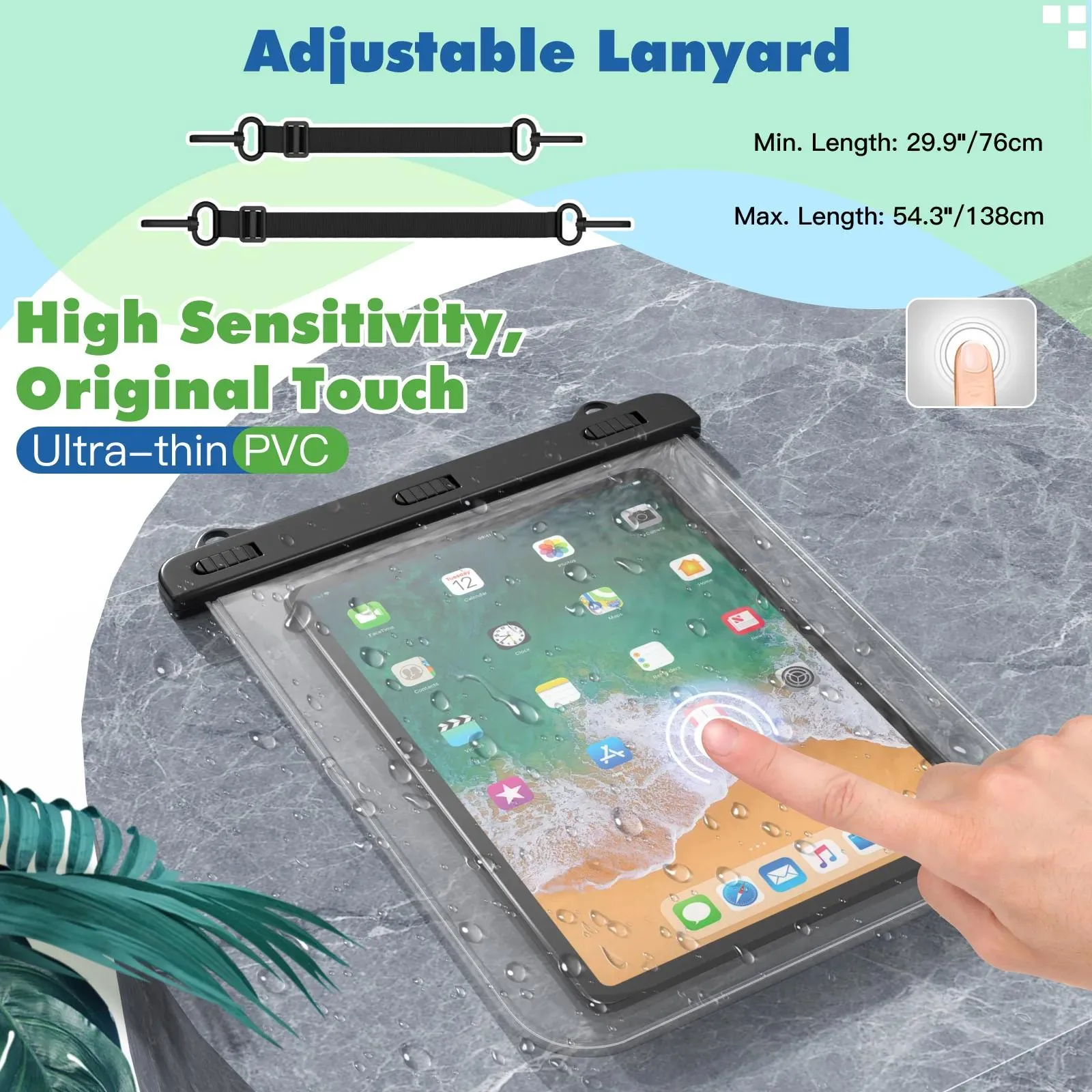 Väskor Universal Waterproof Tablet Case For iPad Samsung Xiaomi Swim Dry Bag Underwater Case Water Proof Bag Telefon Pouch Cover Beach