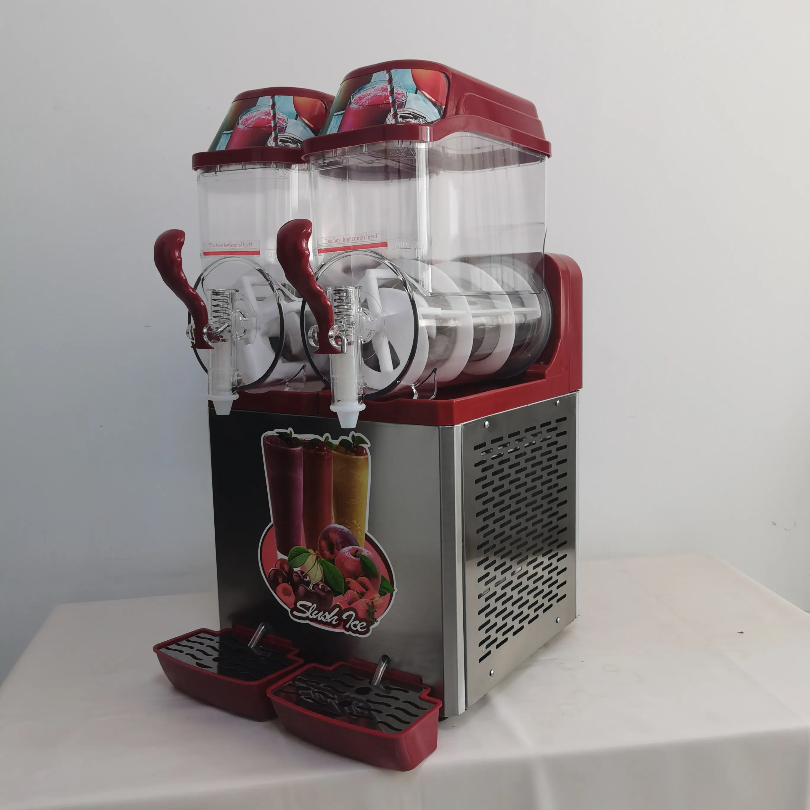 Commerciële 12L x 3 Dubbele Tank Elektrische Automatische Slush Maker Machine Bevroren Drank Sneeuwsmeltmachine 900W