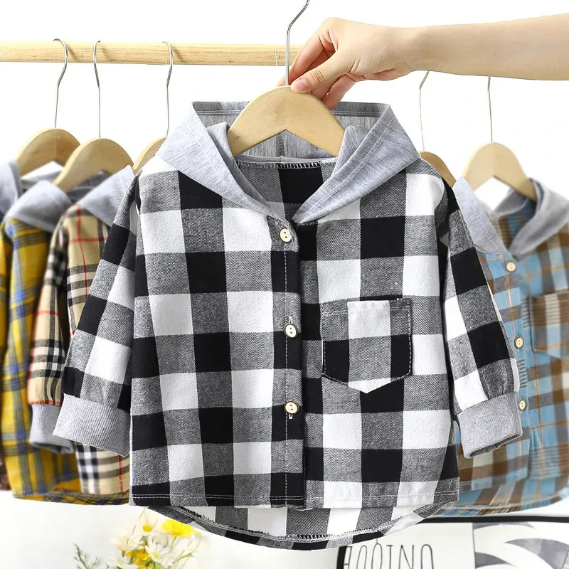 T-shirt per bambini T-shirt per bambini Camicia per bambini per bambina Camicia per bambini in cotone per bambini Cartoon Plaid Top Abbigliamento Abbigliamento 240113