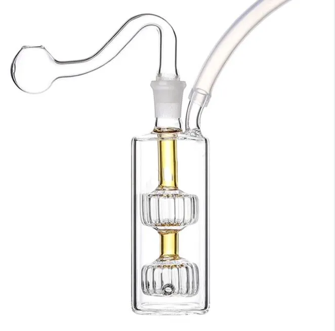 Mini Glass Bongs Dab Rigs Hookah 10mm Kvinnlig fog med Glas Bowl Small Bubbler Beaker Bong Water Pipes Oil Rig