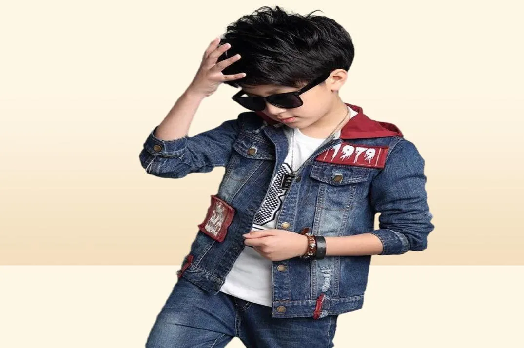 Children039S Vêtements Sets Boys Denim Costume 2019 Nouvel automne Enfants039 Vestes Big Kids Jeans Honed Two Pieces Set 3 to 148171216