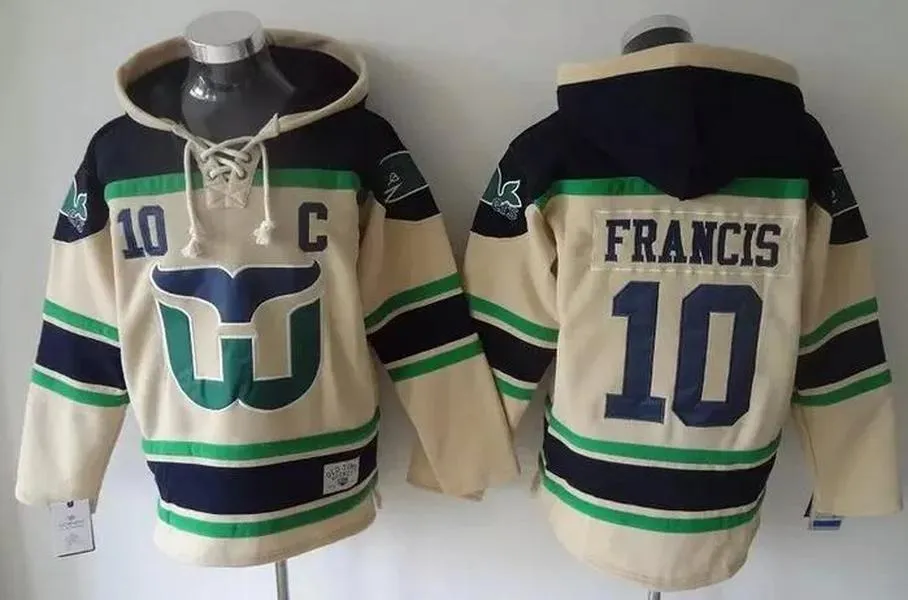 Uomo 10 Francis 93 Voracek Jersey 28 Giroux 27 Hextall 93 Gilmour 27 Sittler 21 Vanriemsdyk 19 Lupul 17 Clark Beige Blue Ice Hockey Felpe con cappuccio