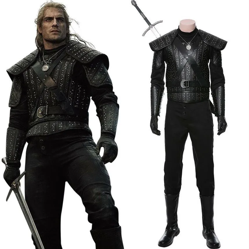 Film The Witcher Cosplay Geralt de Rivia Costume Halloween adulte mâle Outfit1614