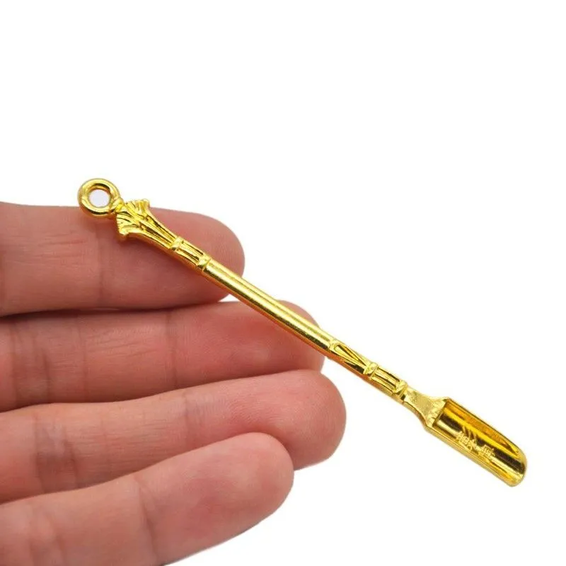Golden Metal Spoon Use For Sniffer Snorter HOOVER HOOTEER Snuff Snorter Powder Spoon Smoking Accessories Free Shiping