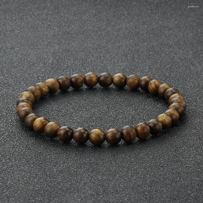 Strand 6/8/10MM Arborvitae perles en bois bracelet fleur noire poire arôme bracelets élastiques femmes hommes prière chanceux bouddhisme bouddha bijoux
