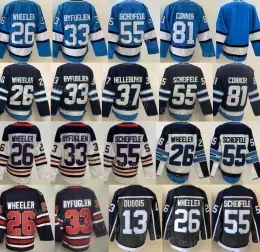 2022 stitched hockey jerseys reverse retro Hellebuyck Dubois Connor Byfuglien Mark Kyle Scheifele PierreLuc Blake Dustin Wheeler Connor ice