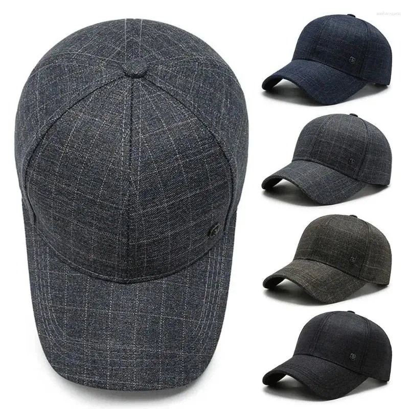 Bollmössor Plaid Print Baseball Cap mjuk justerbar pappa hatt utomhussport för män Kvinnor Vintage Sun