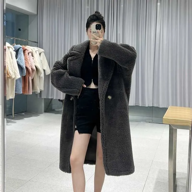 Cashmere teddy bear coat top