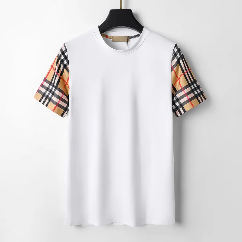 T-shirt pour hommes Designer Plaid imprimé T-shirt décontracté été respirant haut de sport hommes et femmes de haute qualité pur coton T-shirts disponibles en trois couleurs