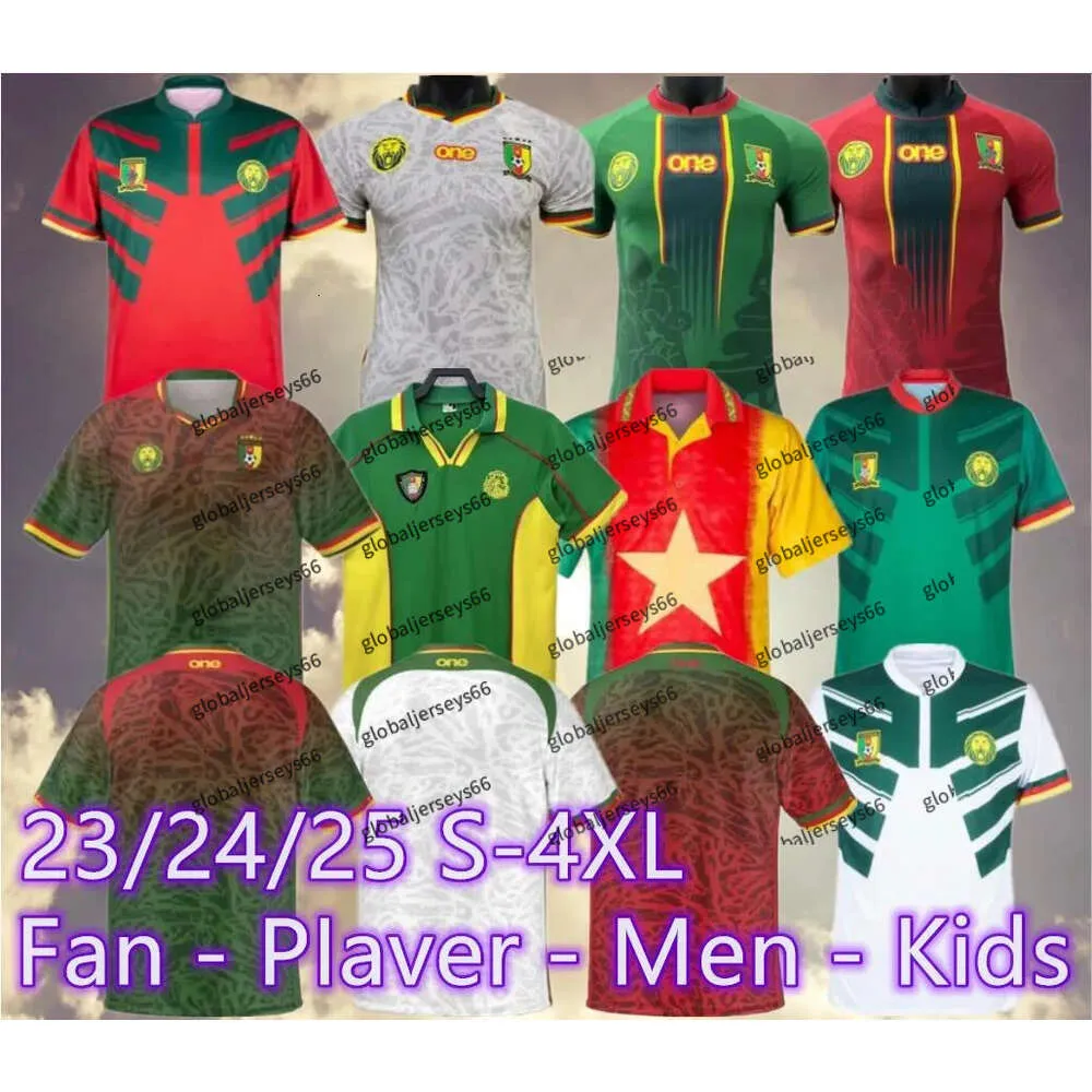 23/24/25 Cameroun Soccer Jerseys Cameroon Retro Mboba Vest Choupo-moting Anguissa Aboubakar Toko Ekambi Bahoken Hongla National Chemise De Foot Team 1990 1998 02