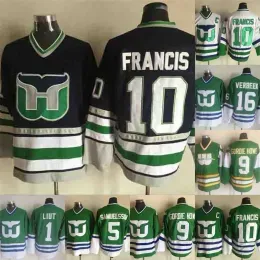 Mit hartf0ld Whalers 9 Gordie Howe 11 Kevin Dineen 5 Ulf Samuelsson 1 Mike Liut 26 Ray Ferraro 16 Patrick Verbeek 10 Ron Francis Hockey Jers