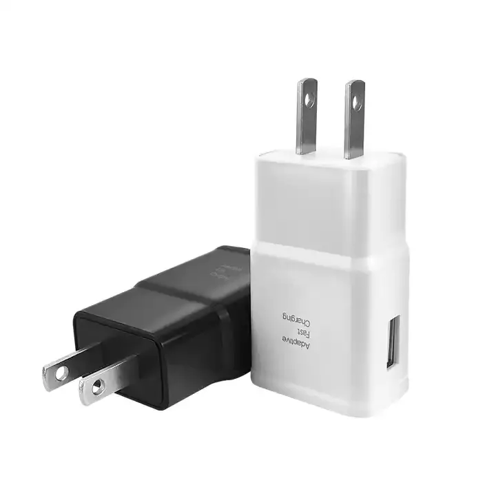 2024 Nieuwste hoogwaardige fabrieksgroothandel Snel opladen Zwart Samsung S10 S9 S8 aangepast logo snel opladen Amerikaanse stekker 5v 2a USB-wandoplader reis-QC3.0-adapter