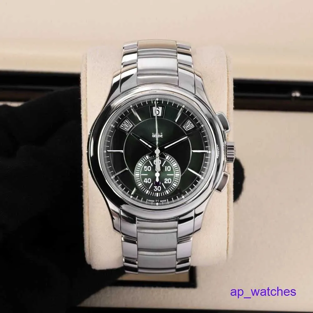 豪華な腕時計Pateksphilipes 5905/1Aメンズウォッチスチールグリーンダイヤル42mm自動機械時計楽しいT7W3