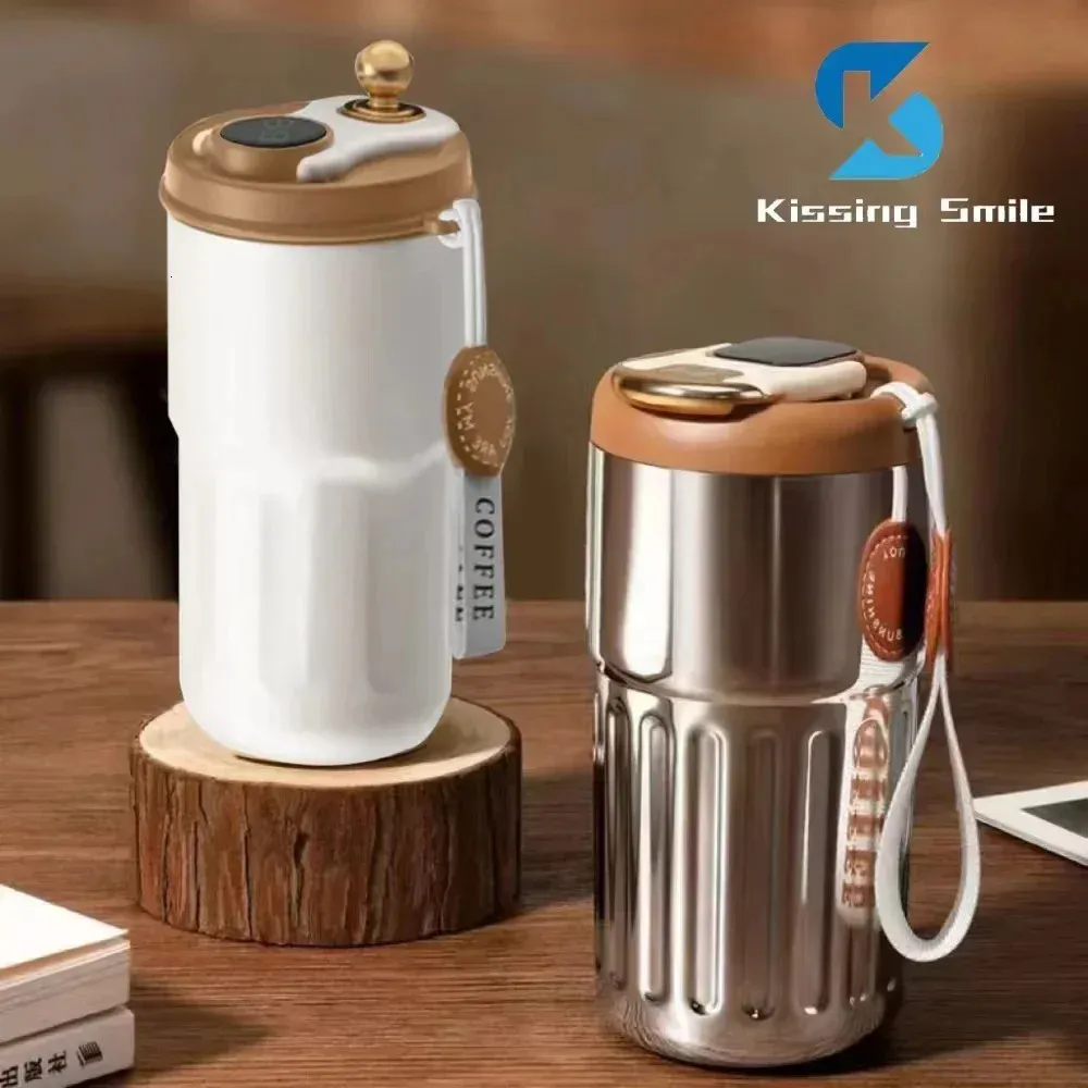 Thermos intelligent bouteille d'eau numérique LED température tasse à café tasse en acier inoxydable Hydroflask flacons à vide portables Thermoses 240115