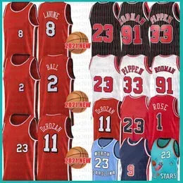 ````23 Lonzo Ball Demar DeRozan Basketball Jersey 2 11 Zach LaVine Derrick Rose Mens Shirts Scottie Pippen Dennis Rodman Vintage Jerseys 2022 8 1 33 91