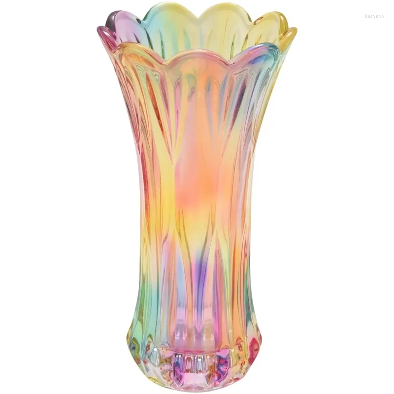 Vasen aus Glas, bunte Vase, Blumendekoration für Zuhause, Esstisch, Wohnzimmer, Büro, Hochzeit, Urlaub, Party, handgefertigt