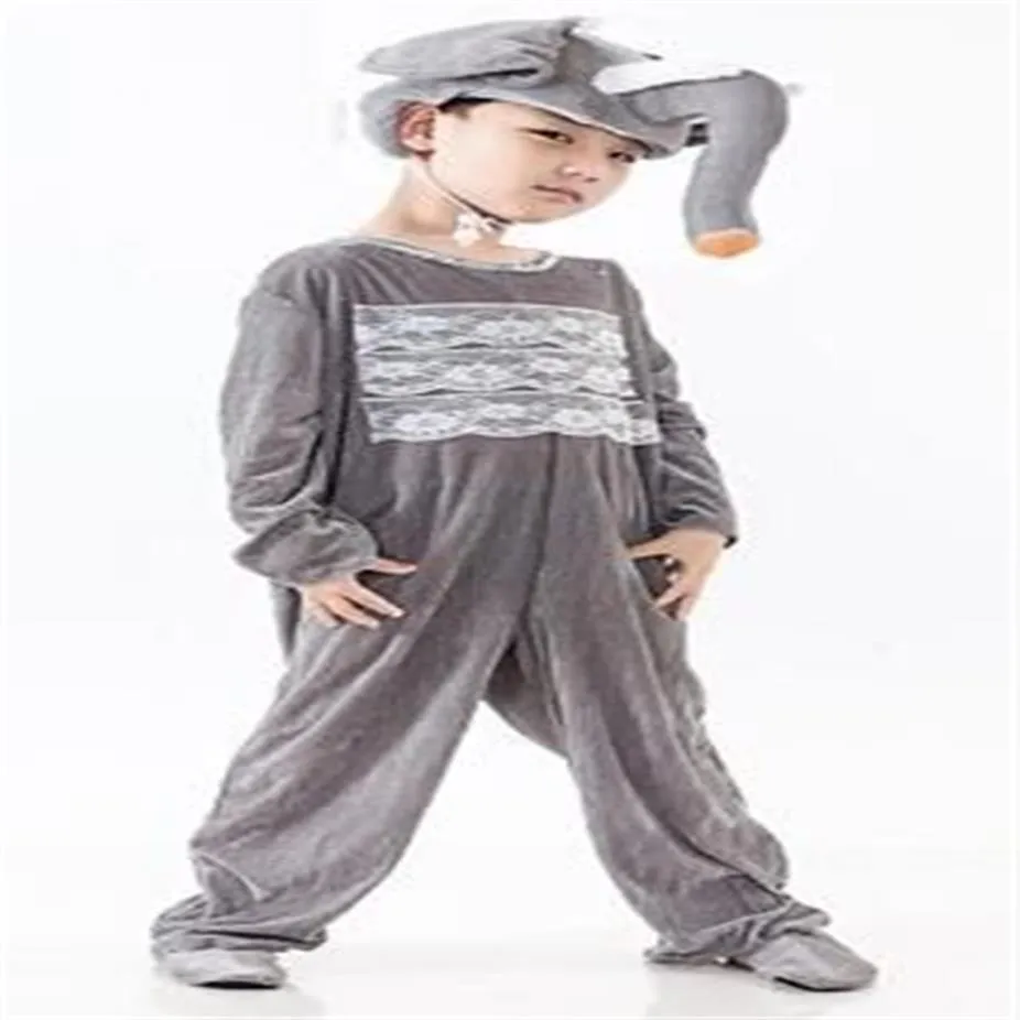 Nouveau style les enfants 2018 Cosplay éléphants gris lion brun Convient aux garçons et aux filles costume de scène vêtement de danse de style long305P