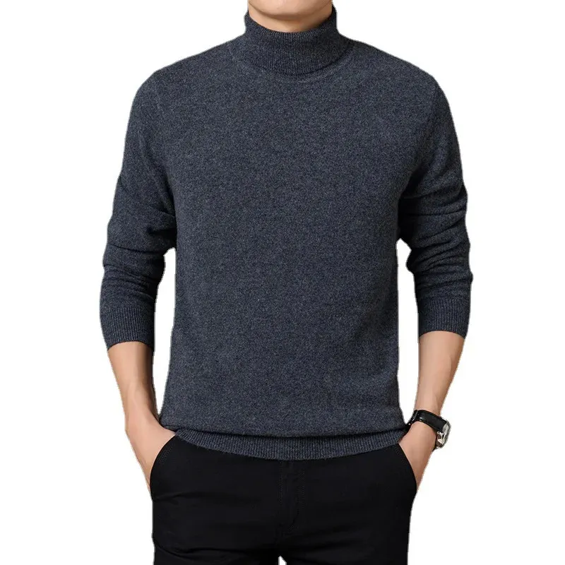 Mens Sweater Warm and Comfortable Long Sleeve Pullover Turtleneck Men Clothing 240115