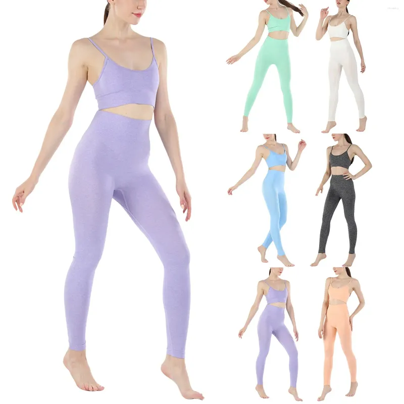 Pantaloni attivi Senza cuciture Yoga da donna Allenamento Leggings in tinta unita Vita alta Sport Stretti Pantaloni per il sollevamento della pancia Ropa Deportiva Mujer