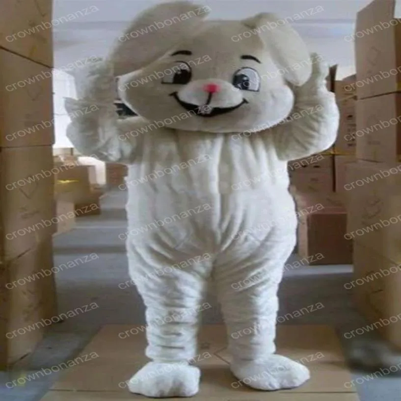 Costume de mascotte de lapin blanc d'Halloween, tenue de personnage de dessin animé de qualité supérieure, taille adulte, carnaval de Noël, fête d'anniversaire en plein air 235d