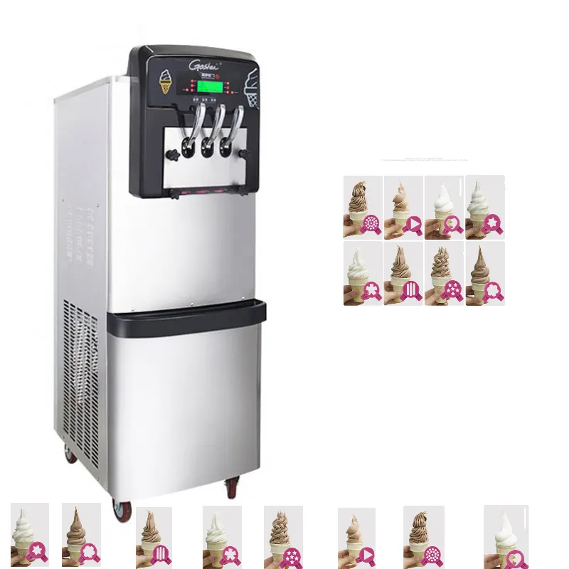 ホットセールアイスクリームマシン産業用商用ハードサーブ7日間の掃除コールドシステム垂直アイスクリームメーカー