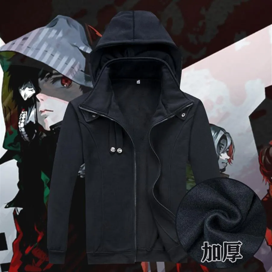 Tokyo Ghoul Cosplay Ken Kaneki Costume unisexe vert noir à capuche manteau veste épais chaud Cardigan sweat à capuche 1 Transactions2799