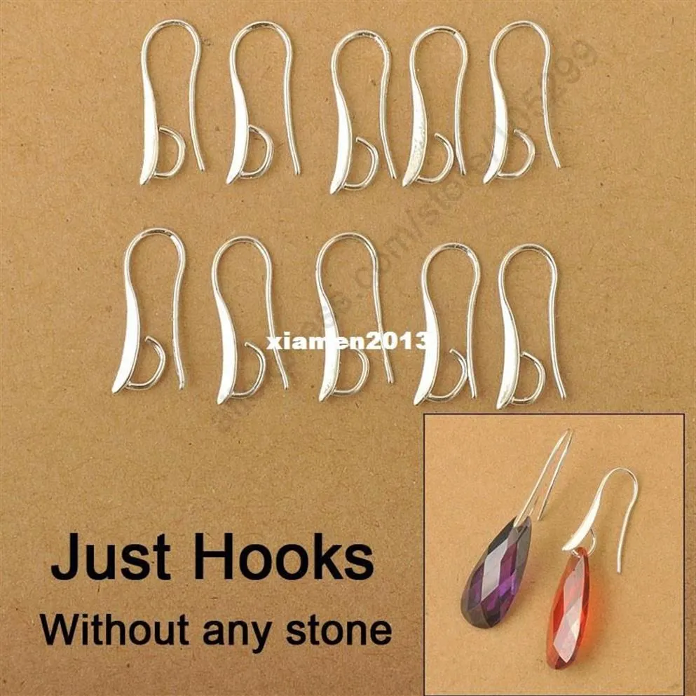 100x DIY Making 925 Sterling Silver Smyckesfynd Hook Earring Pinch Bail Ear Wires For Crystal Stones Beads155R