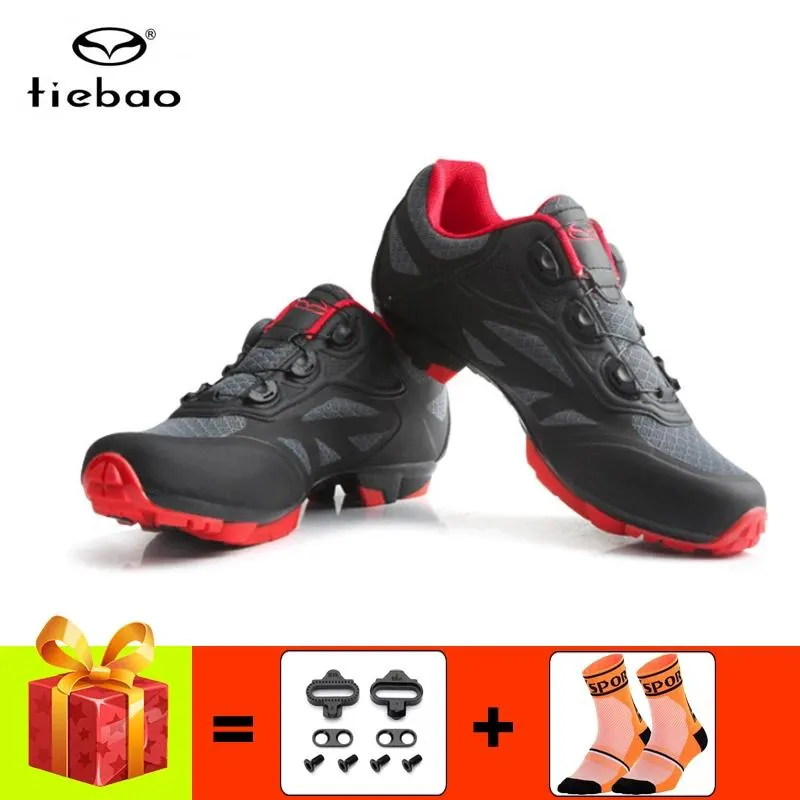 Calçados Tiebao Ciclismo Sapatos Homens Mountain Bike Snaeker Selflocking Sapatilha Ciclismo Mtb Respirável Equitação Bicicleta Spinning Shoes