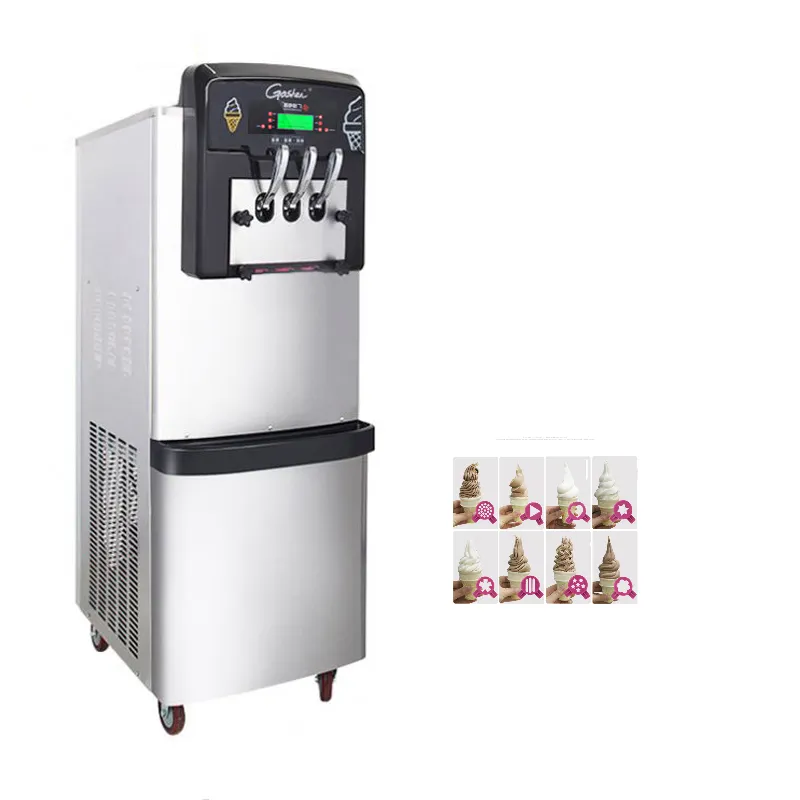 3 Flavors Soft Ice Cream Machine Commercial Desktop Vertical Roll Maker Yogurt Making Vending For Sale 7-day no cleaning Cold system