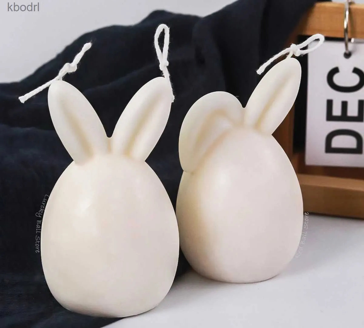 Outils d'artisanat Oeuf de Pâques Lapin Bougie Silicone Moule 3D Sans Visage Tête De Lapin Aroma Savon Plâtre Résine Moule Bougie Fabrication Fournitures Décor À La Maison YQ240115