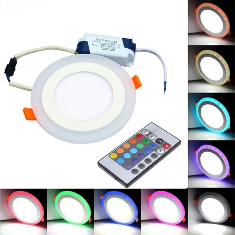 Ultra Slim LED Panel Lights 3W 6w 9w 18w 24w Round Square RGB Cool White Lamp Recessed Acrylic Downlight AC 110-220V Remote control