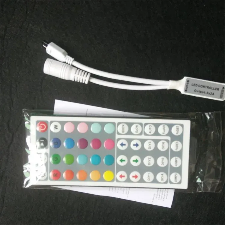 DC12V 6A Mini RGB led controller with 44 Keys IR Remote Control Dimmer wireless for LED Strip 5050 3528 34 modes