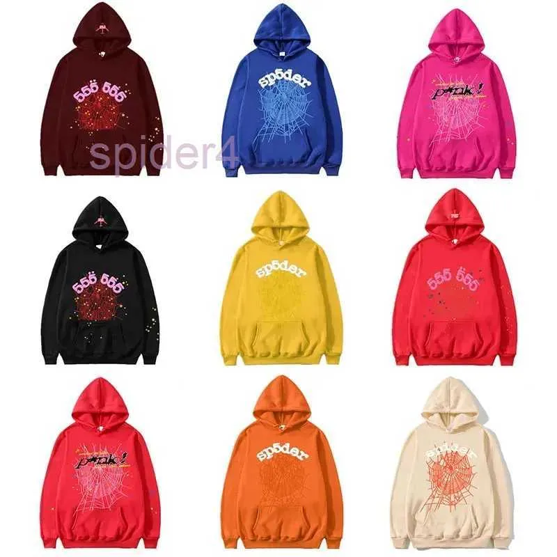 555 Spider Hoodie Designer Kvinnor Pullover Pink Red Sp5der Young Thug Hoodies Men Womens broderade webbsweatshirt JOGGERS KQR9