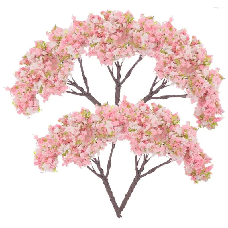 Fiori decorativi 5 pezzi modello in miniatura alberi sabbia tavolo paesaggio fiore di ciliegio