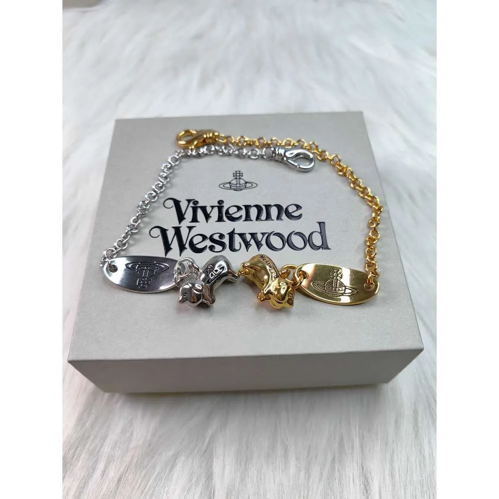 Viviennes Westwoods Pulseira com letras de pérolas com imagem original 2222