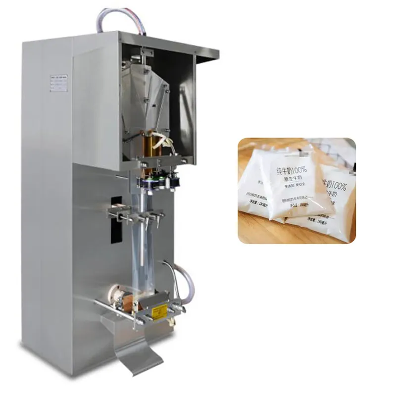 Automatic milk bag packaging pure juice filling sealing cooking mustard oil pouch water liquid packing machine