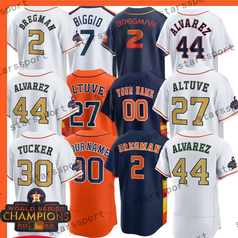 커스텀 멘스 여성 청소년 어린이 27 Jose''Altuve'astros 2023 Gold Collection Jerseys'Houston'kyle Tucker Yordan Alvarez Jeremy Pena Jose Abreu Cristian