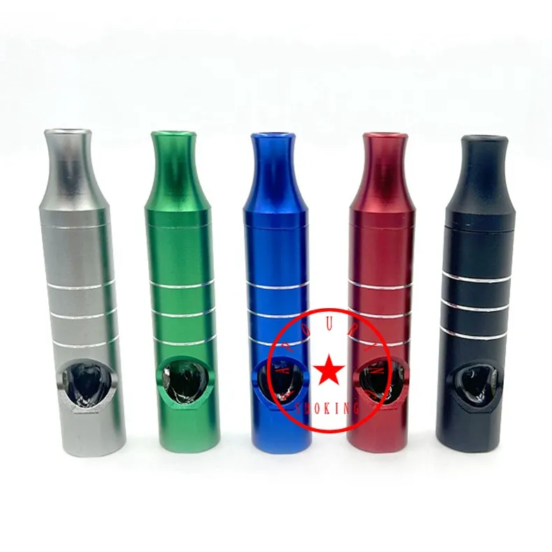 Colorful Aluminium Alloy Smoking Filter Pyrex Thick Glass Bowl Dry Herb Tobacco Portable Removable Innovative Design Cigarette Holder Tube