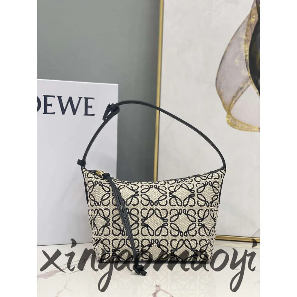 Hobo Bag Damen Anagram Jacquard-Stoff und Rindsleder Cubi Lady Box Patchwork Designer-Taschen Handtaschen Umhängetasche Designerbag899 Schultertiefs Loewees00