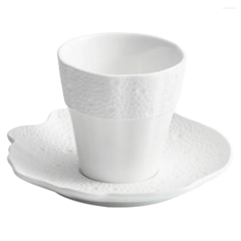 Dinnerware Sets Mugs Water Cup French Style Saucer With Milk Plate White Ceramic Coffee Drinking Office