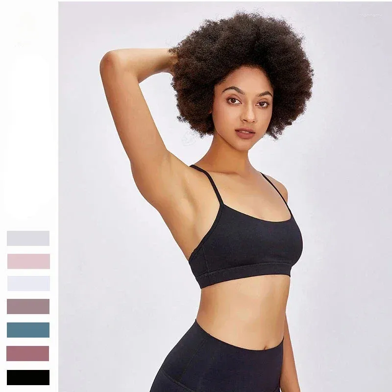 Camisas ativas LO Yoga Bra absorvente em forma de Y Linda alça traseira Colete de uma peça para corrida e fitness Tops Mulheres