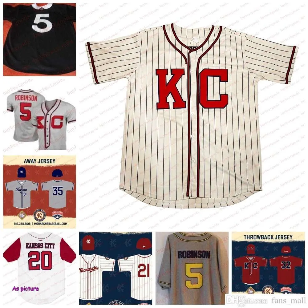 Custom Baseball Throwback 2022 Kansas City Monarchs Jersey 5 Jackie