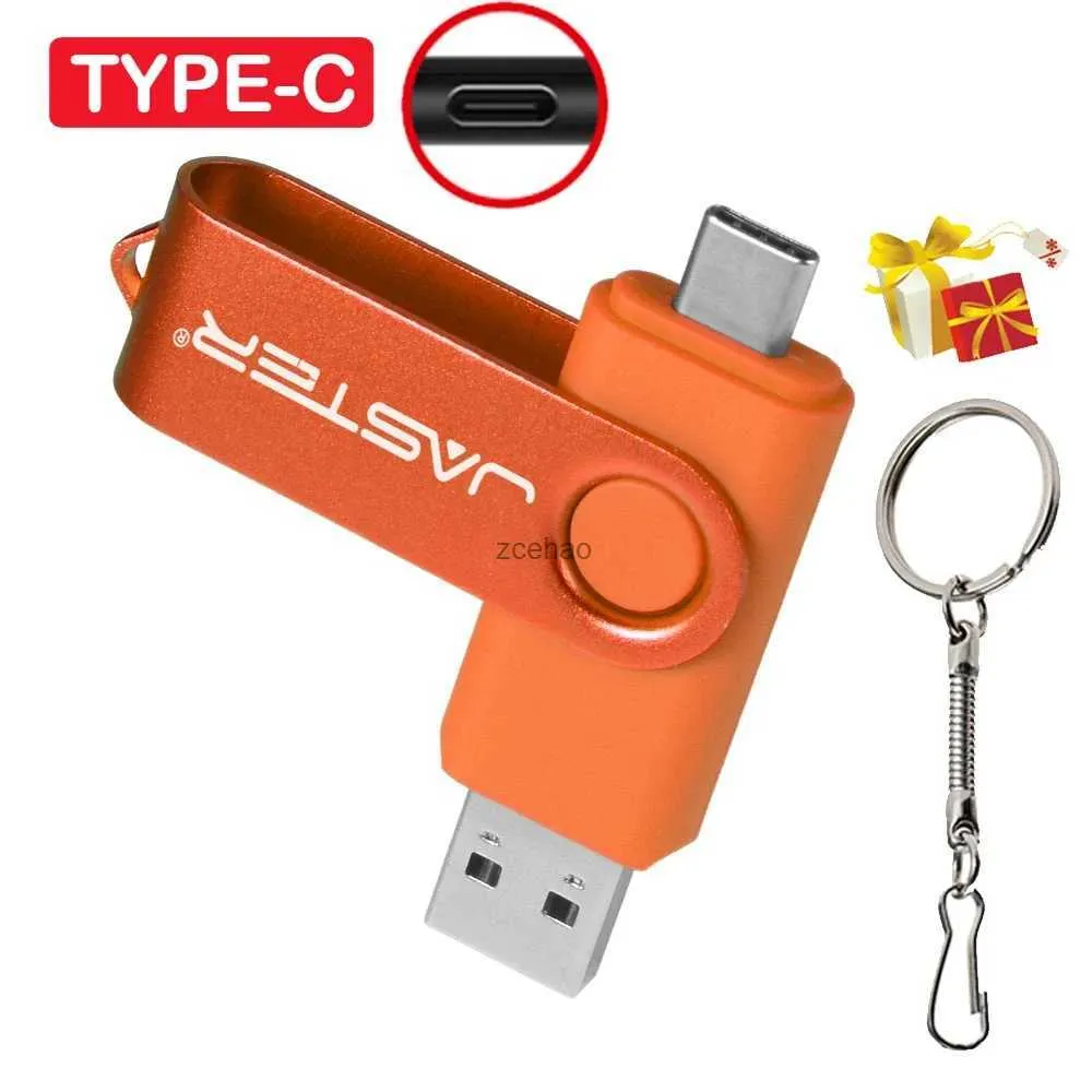 USB 플래시 드라이브 회전식 스마트 OTG USB 플래시 드라이브 64G 32G 16G 8G 4G 펜 드라이브 썸 드라이브 메모리 스틱 3 유형 C 안드로이드 무료 배송