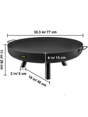 Fire Pit Bowl,30 in,Black