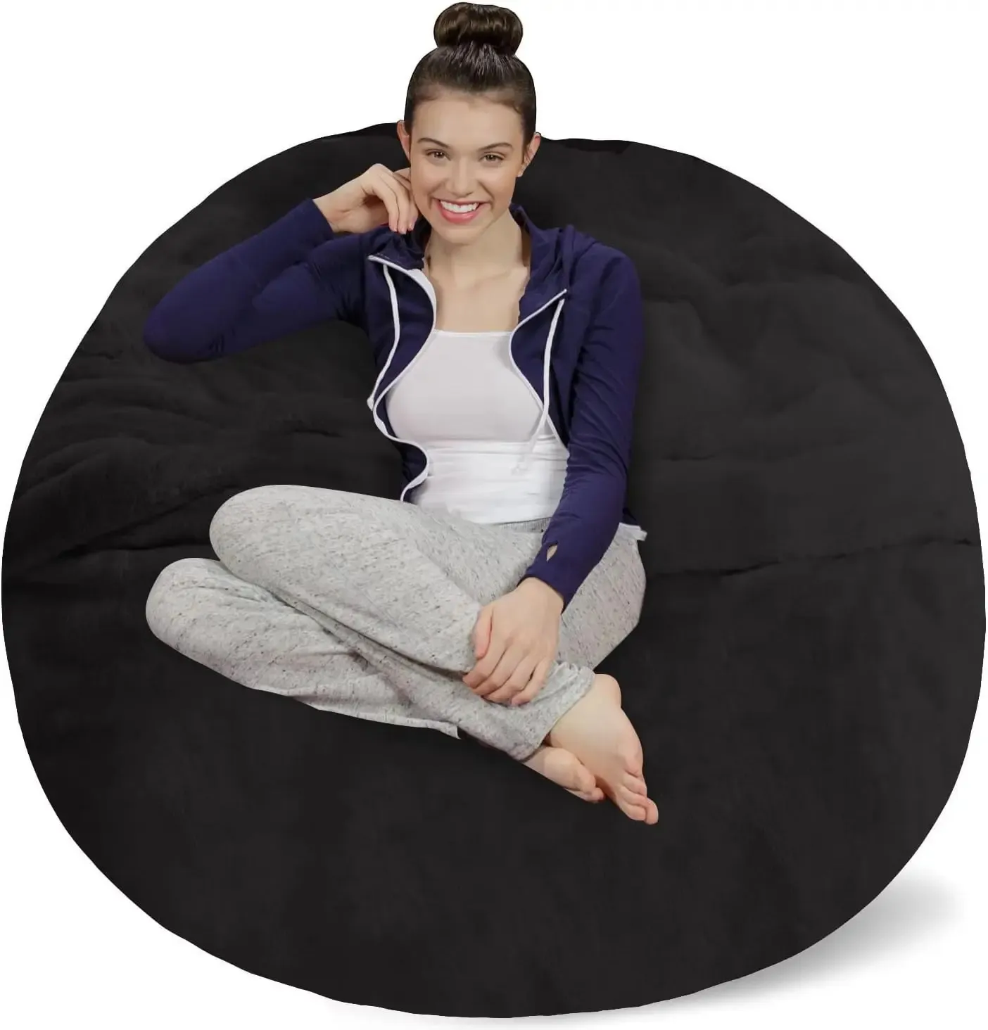 Zitzakken voor kinderen, tieners, volwassenen - Memory Foam Beanless Bag Chair met microsuède hoes - Met schuim gevuld meubilair voor slaapzaal 240116